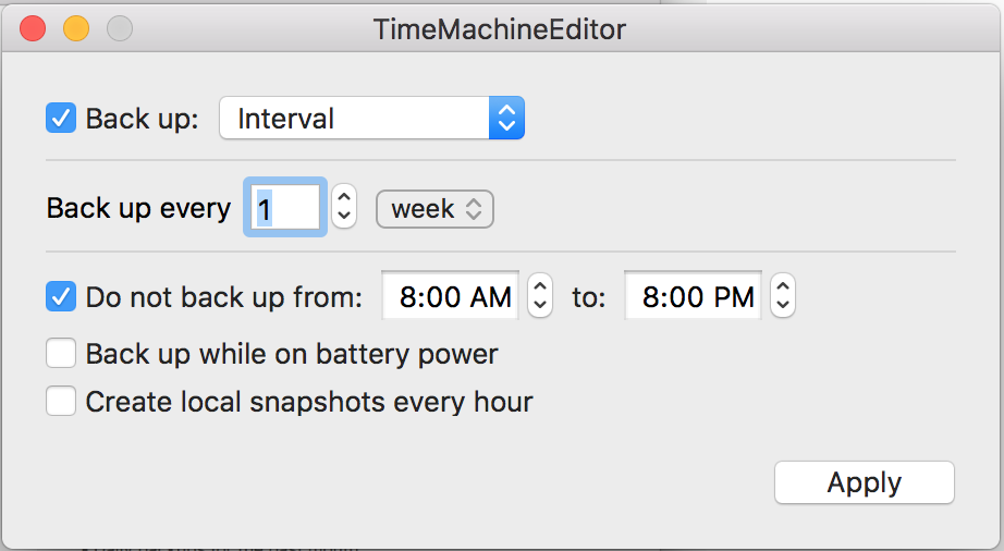 Éditeur Time Machine